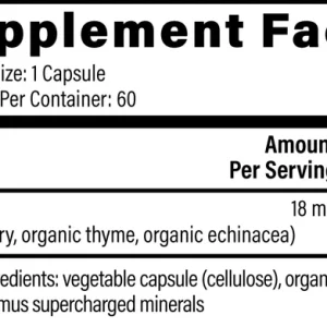 Plant-based iron mineral source used in Global Healing supplement