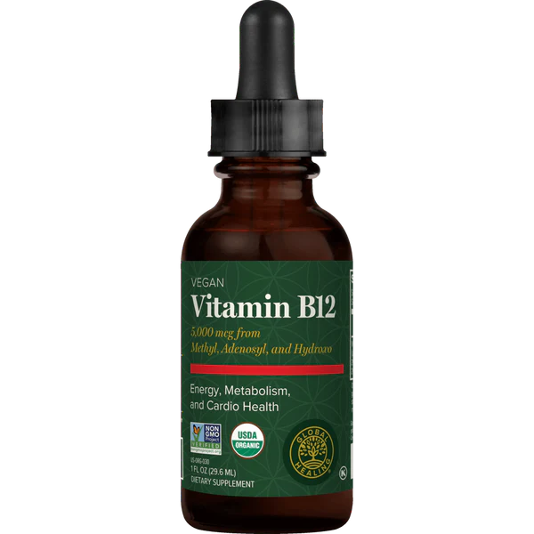 Global Healing Organic Vitamin B12 Liquid supplement bottle
