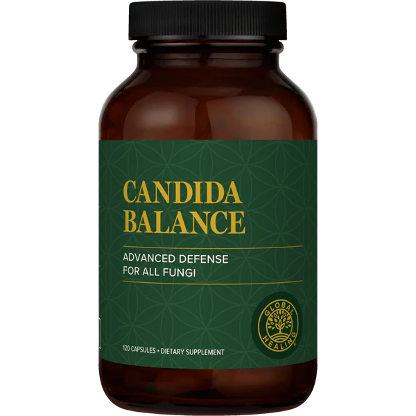 Global Healing Candida Balance herbal supplement bottle for digestive and yeast balance support