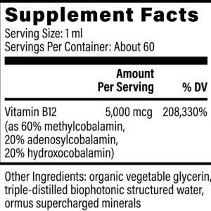 Natural ingredients in Global Healing Organic Vitamin B12 Liquid