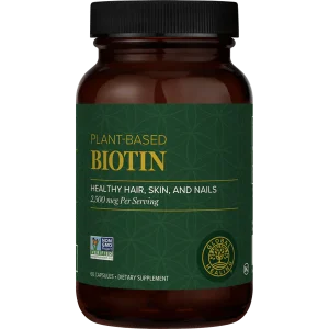 Global Healing Plant-Based Biotin supplement bottle