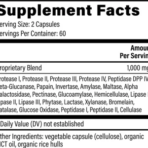 Digestive enzyme blend used in Global Healing Ultimate Enzymes