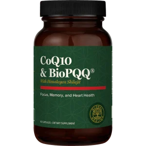 Global Healing CoQ10 and BioPQQ with Shilajit supplement bottle