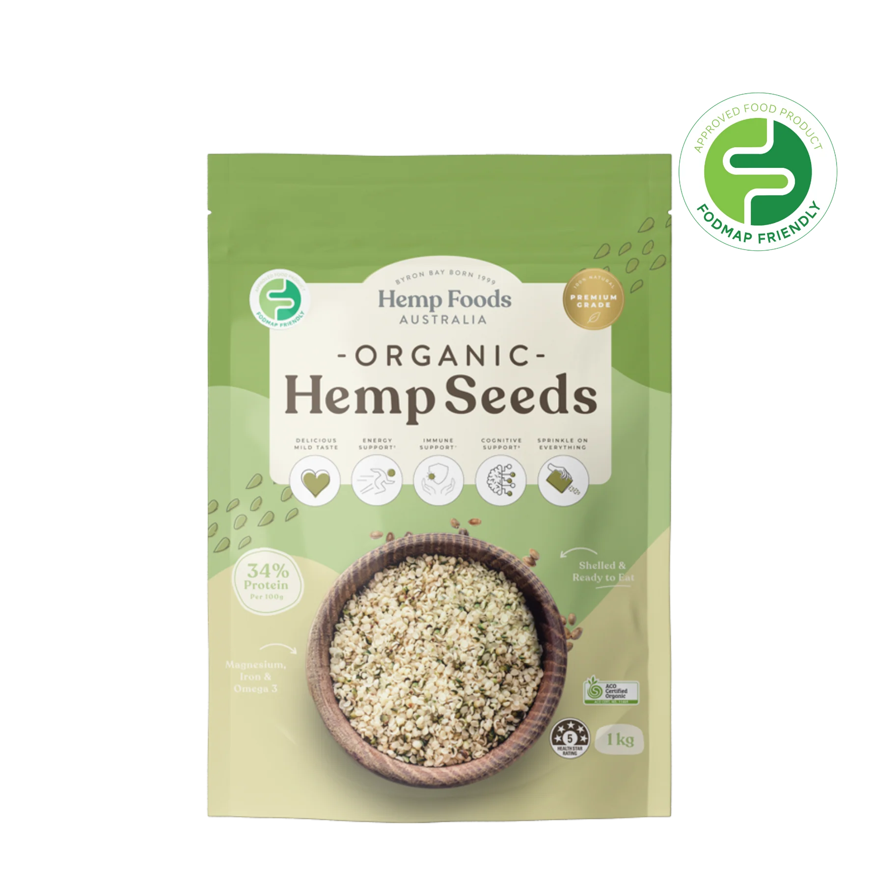 Hemp Foods Australia Organic Hemp Seeds 1 kg pack
