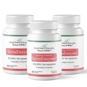 Digestive enzyme supplement bottle with capsules for digestion support